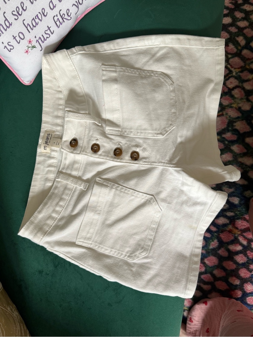Maurice’s White High-Rise Button-Front Cotton Shorts